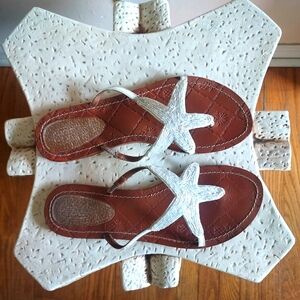 Tommy Bahama Harlow White Starfish Sandals - Size 11 (42)